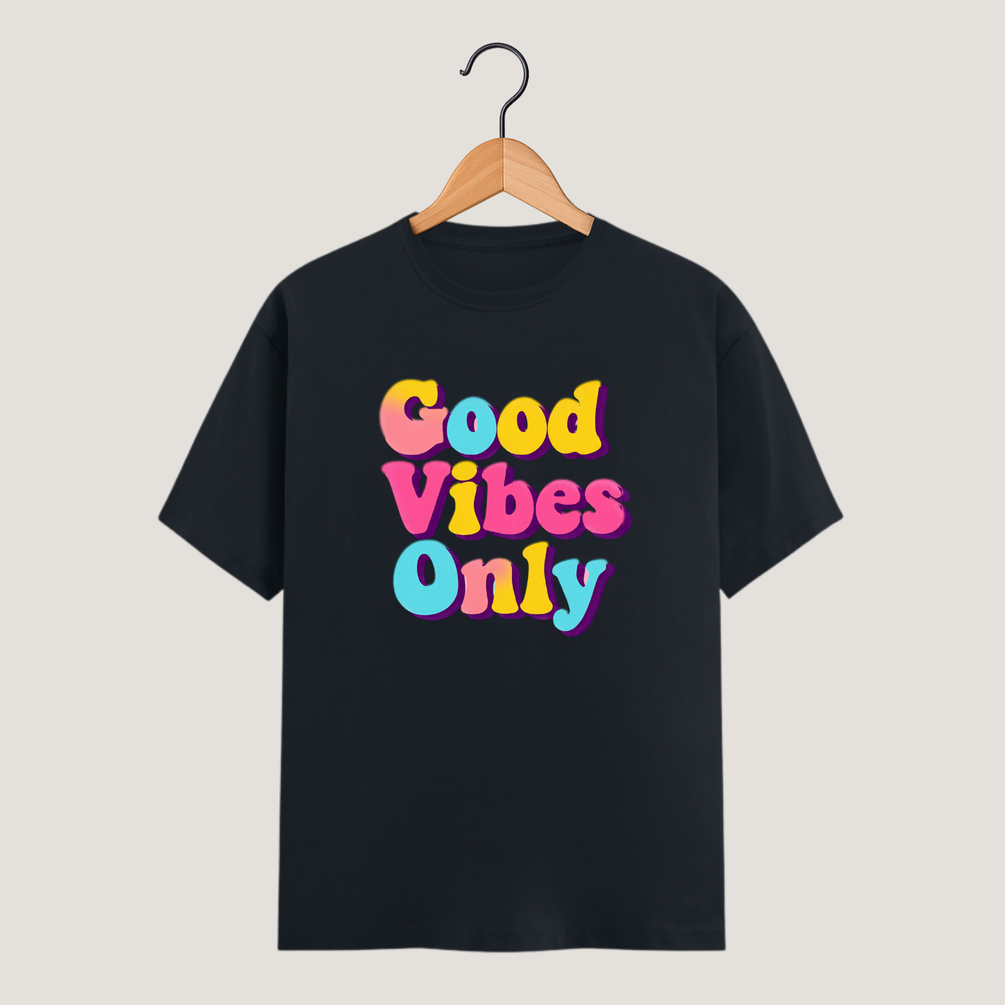 Good Vibes Only Unisex Classic Crew T-Shirt | Positive Energy Graphic Tee