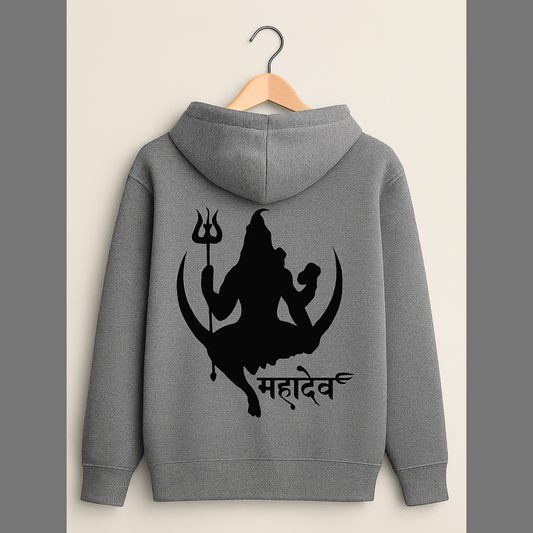 Unisex Grey Melange Hoodie – Glow-in-the-Dark Edition