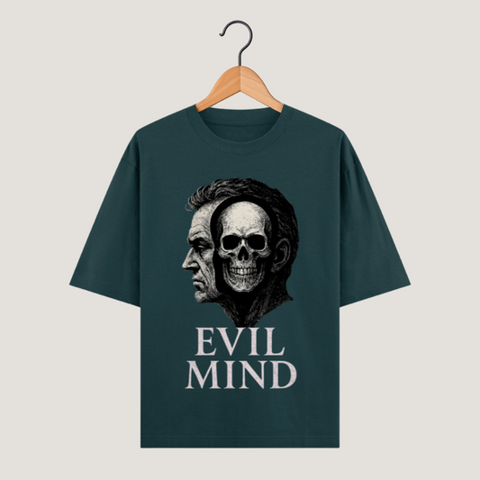 Oversized T-Shirt | Unisex Classic Fit | 240 GSM Heavyweight Cotton 100% | Evil Mind