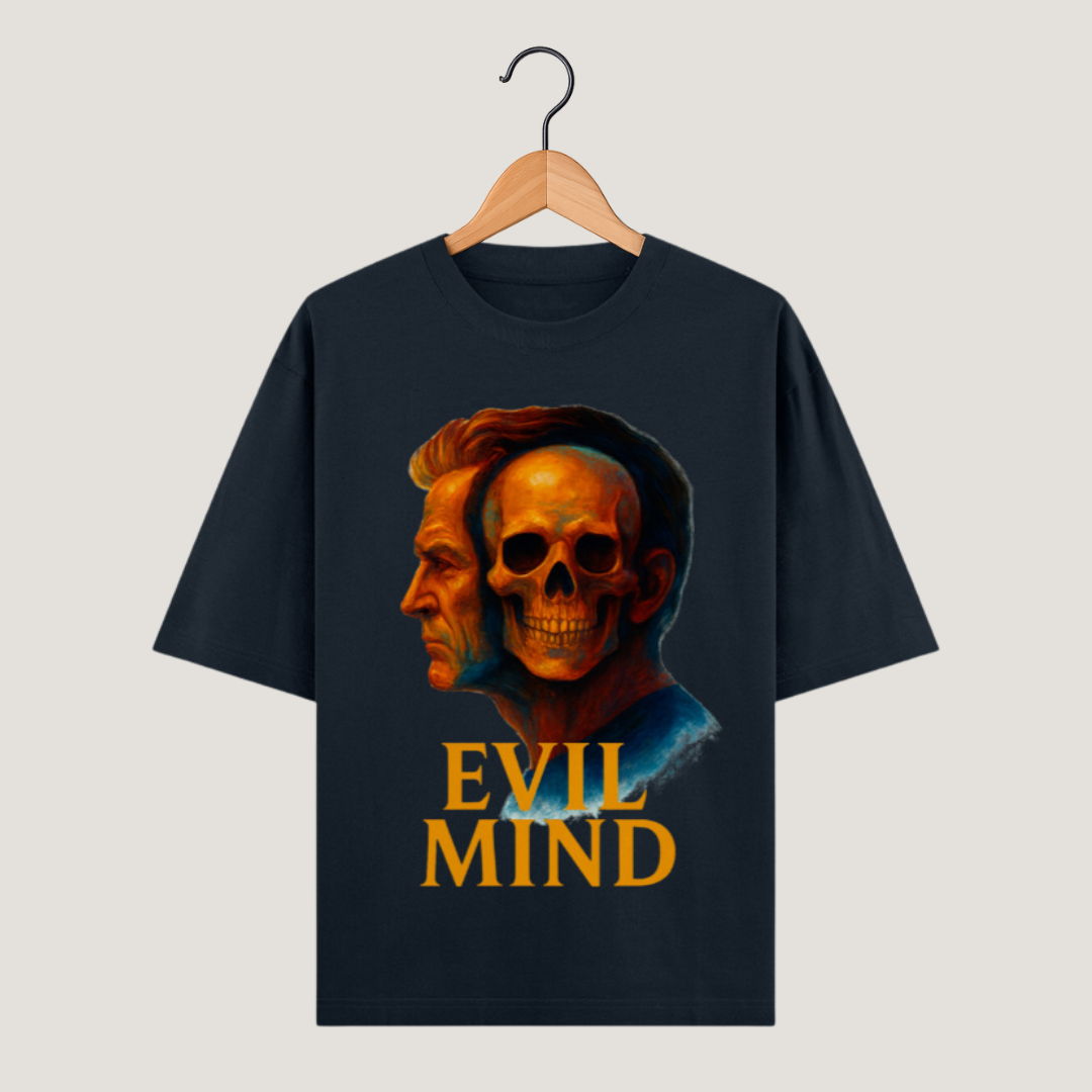 Oversized T-Shirt | Unisex Classic Fit | 240 GSM Heavyweight Cotton 100% | Evil Mind