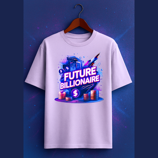 Oversized Unisex T-Shirt – FUTURE BILLIONAIRE Graphic | 240 GSM Cotton | Streetwear Power Drop