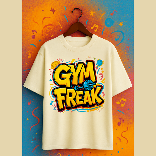 Unisex Oversized T-Shirt – GYM FREAK Graphic | 240 GSM Cotton | Fitness x Streetwear Drop